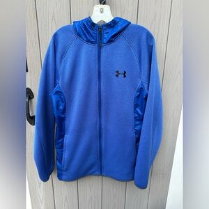 Under Armour Blue ColdGear Jacket- with hood - like new